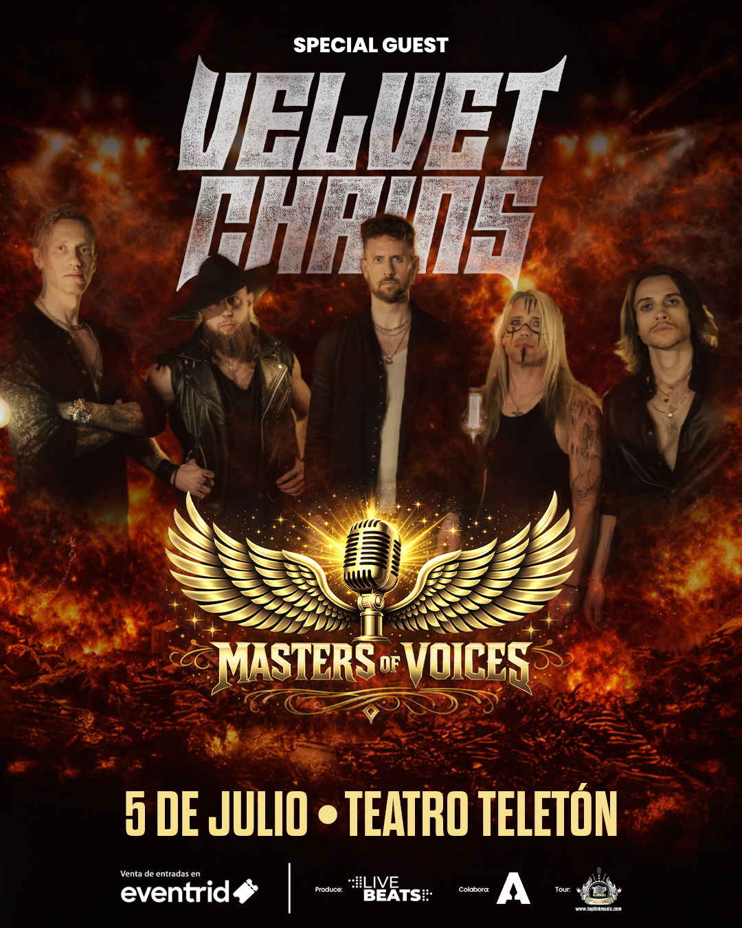 Velvet Chains dirá presente en el concierto de Masters of Voices